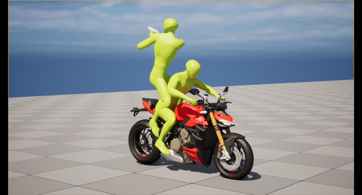 Bike Ride & Shoot Animation