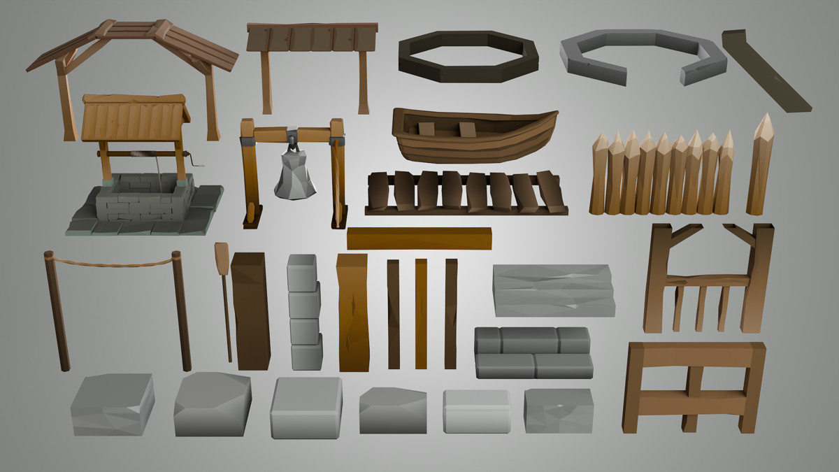 Low Poly Modular Medieval Village - Mini World Studio