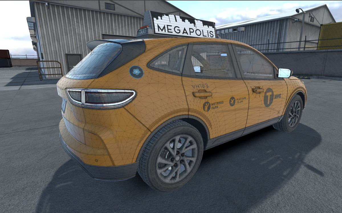 Yellow SUV taxi