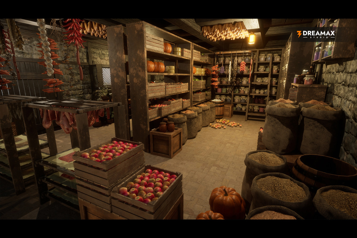 Medieval Root Cellar & Food Storage | Pantry Props Pack
