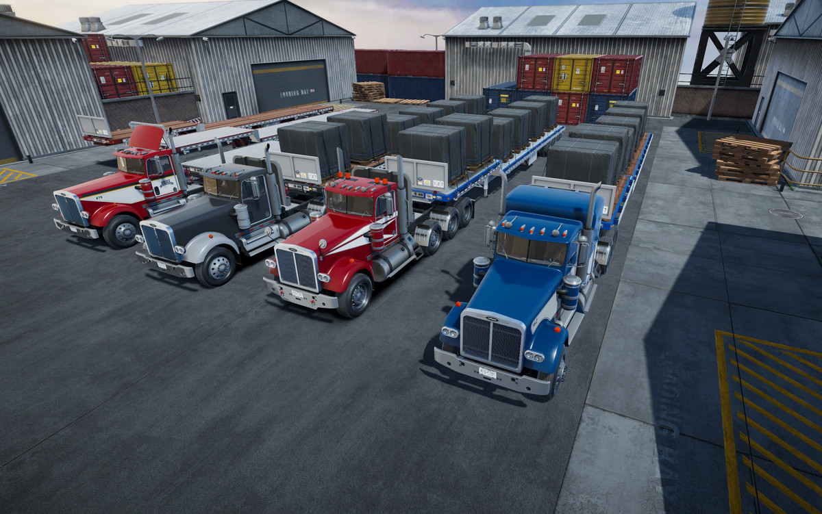 80s Semitruck dropdeck trailer