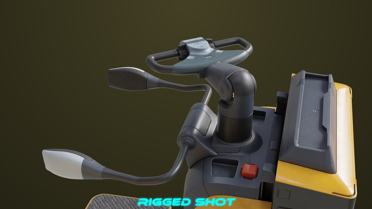 Forklift with Pallet 01 Yellow URP HDRP Textures