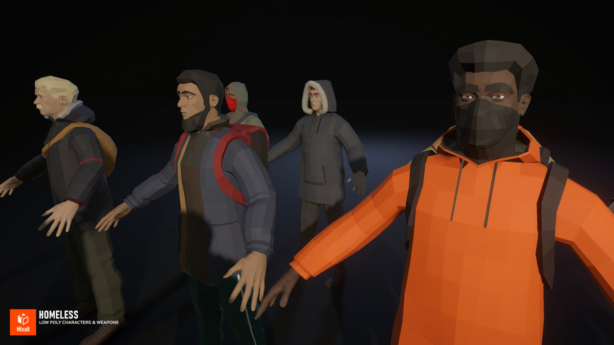 Homeless - Low Poly Characters & Weapons