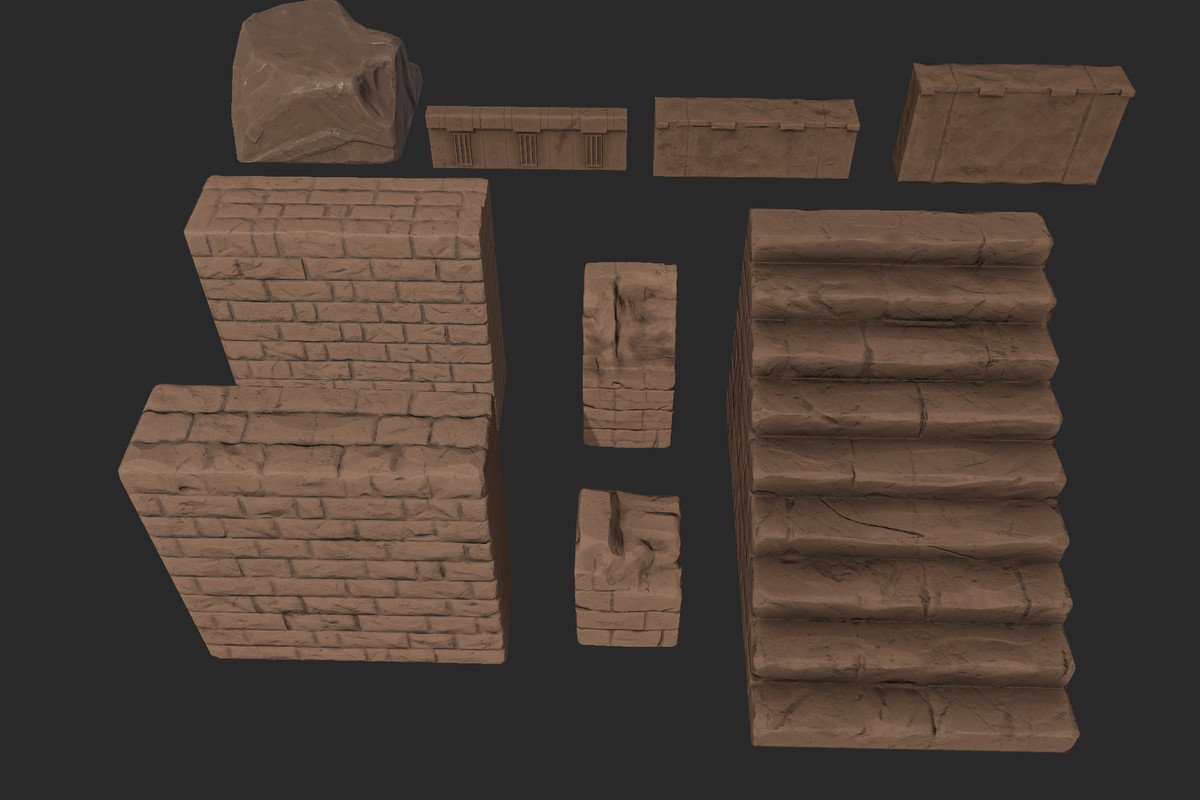 Ancient Roman Temple & Rocks Pack-URP