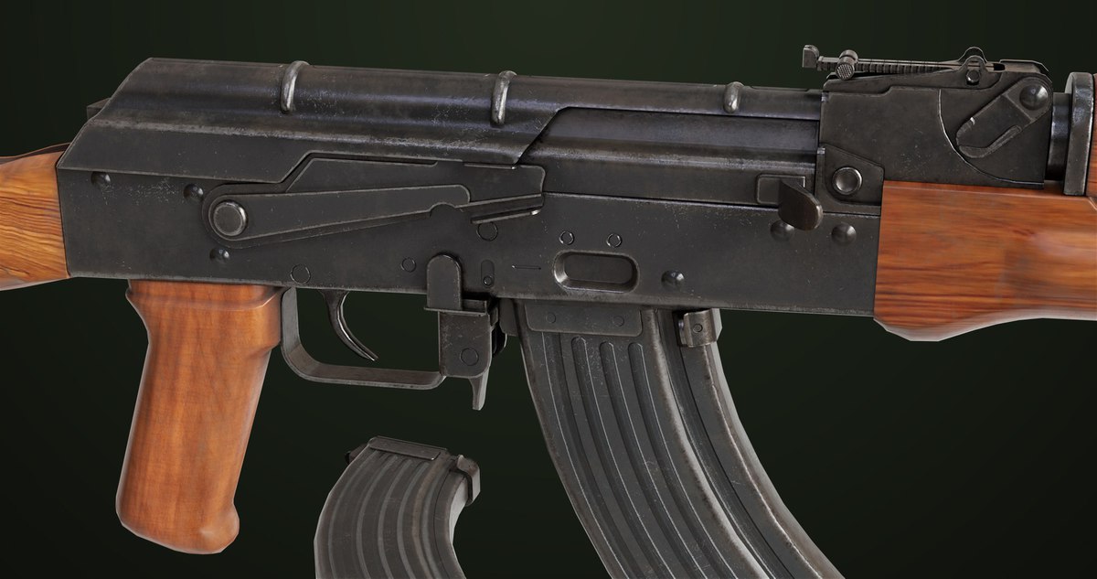 Light Machine Gun 10 Wood URP HDRP Texture