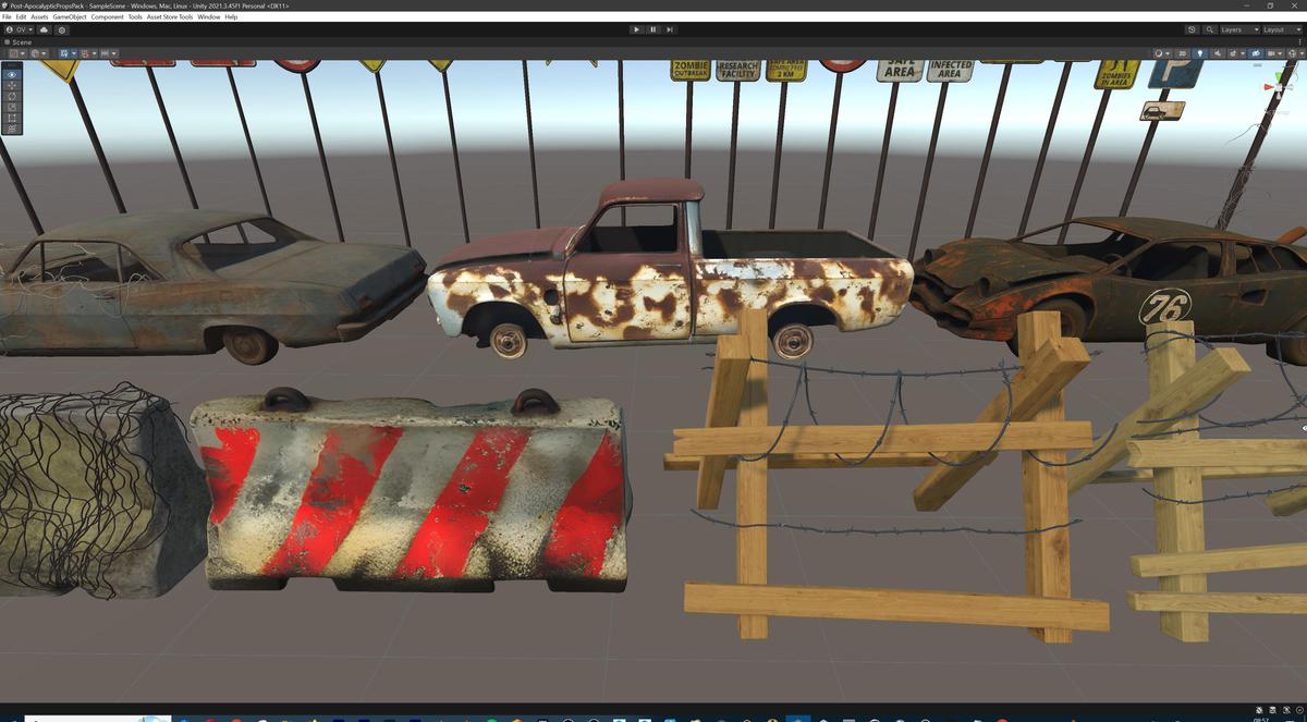 Post-Apocalyptic Survival Urban City Props and Road Signs Pack - 135 3d Models