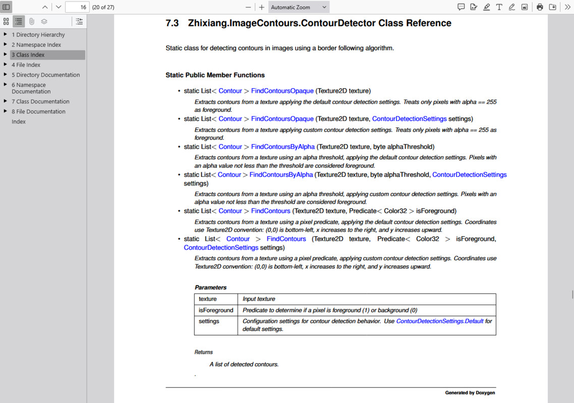 Image Contours - Pure C# Implementation