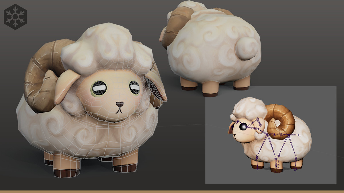 Cute Animated Stylized Sheep