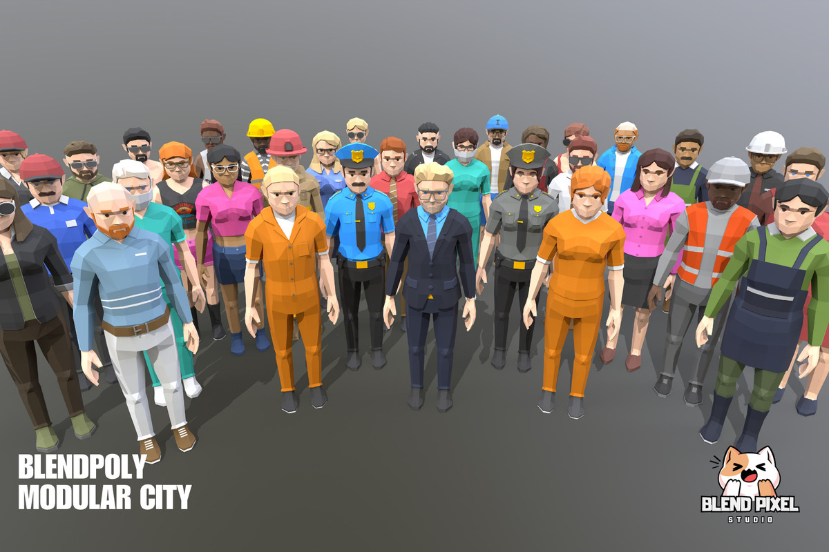 BlendPoly Modular City - Low Poly Assets