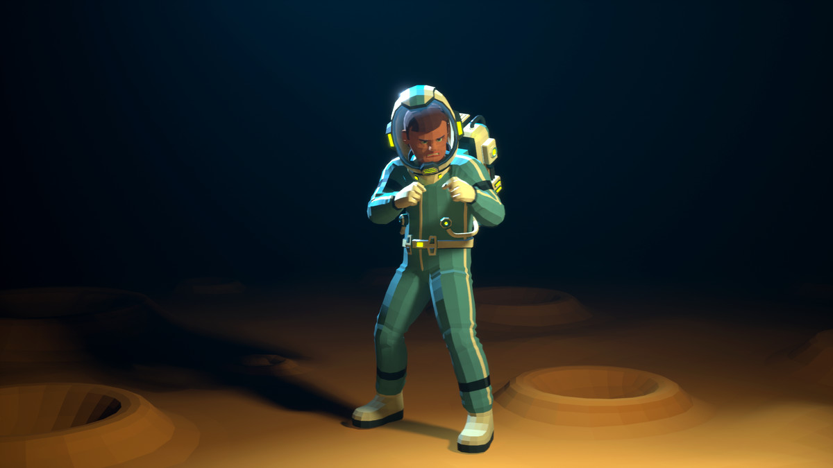 Astronaut modular low-poly stylized