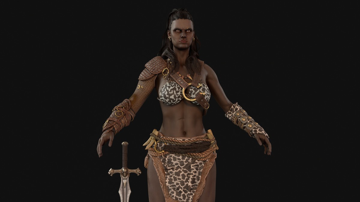 Barbarian Girl Game Ready