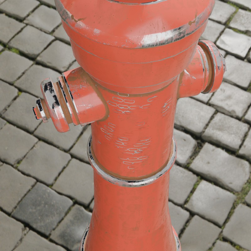 Rusty Fire Hydrant – Low Poly PBR with LODs (4 Variations)