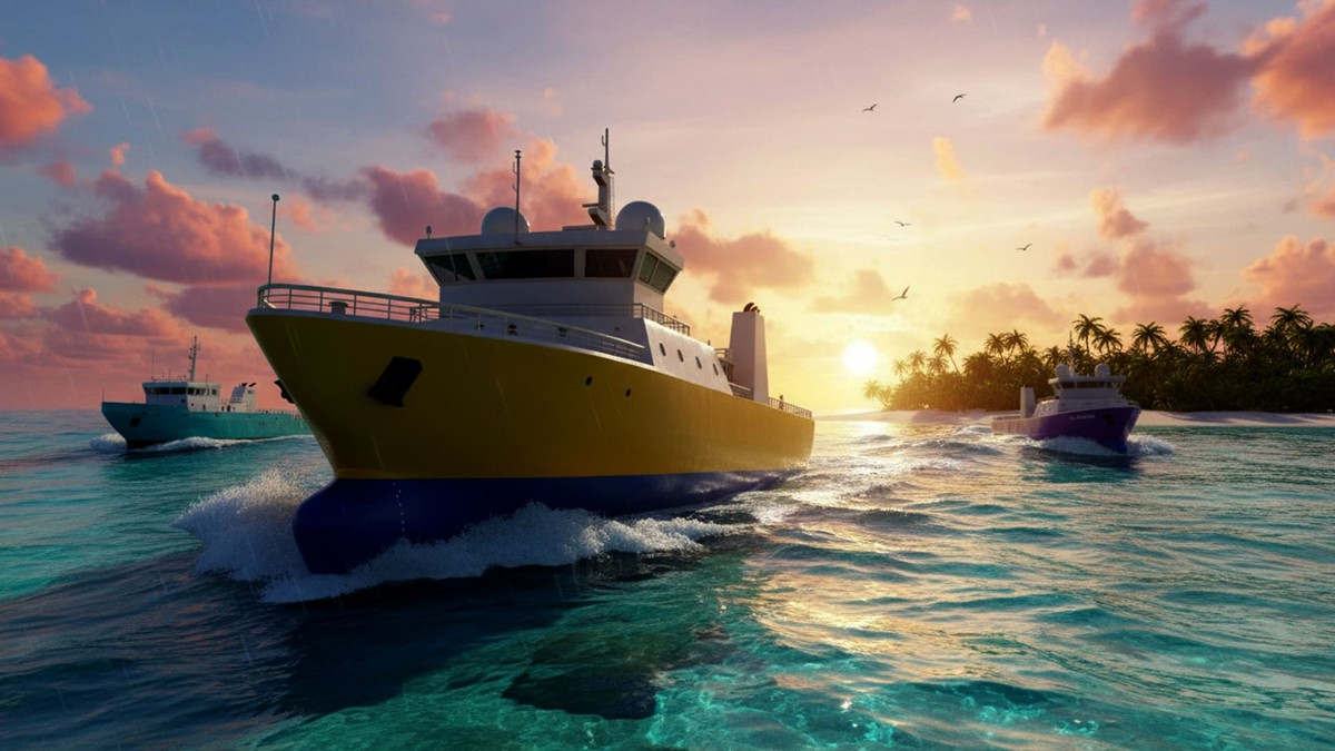 Ships Pack 3 In 1 - Low Poly Marine Supply - Ship Collection