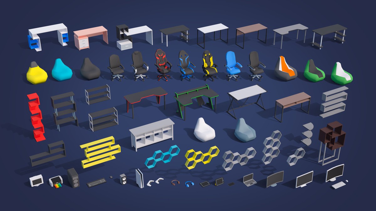 Interior 7 - Low Poly 3D Models Pack
