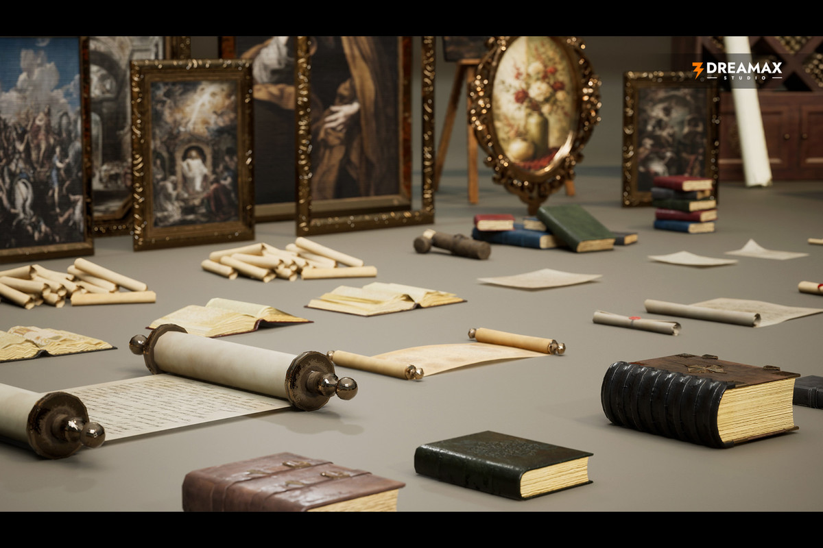Medieval & Fantasy Paintings - Books, Scrolls & Picture Frames Vol. 1