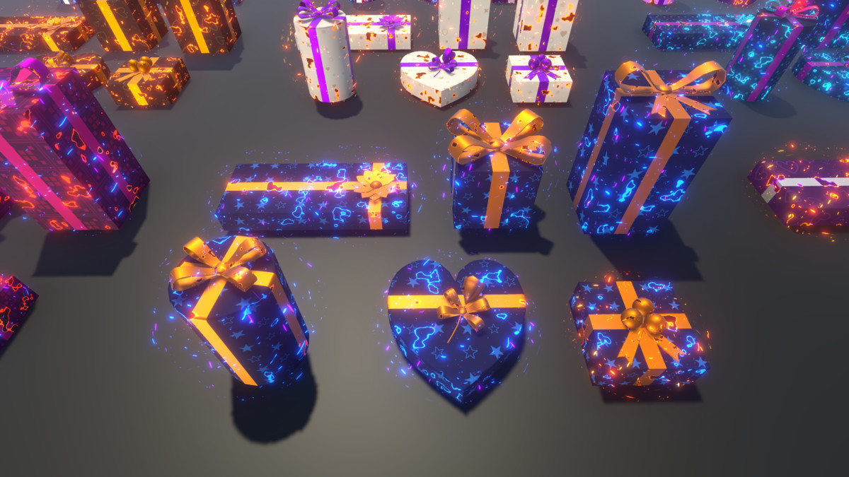 Gift Boxes with Magical Shader (Burn & Reveal)