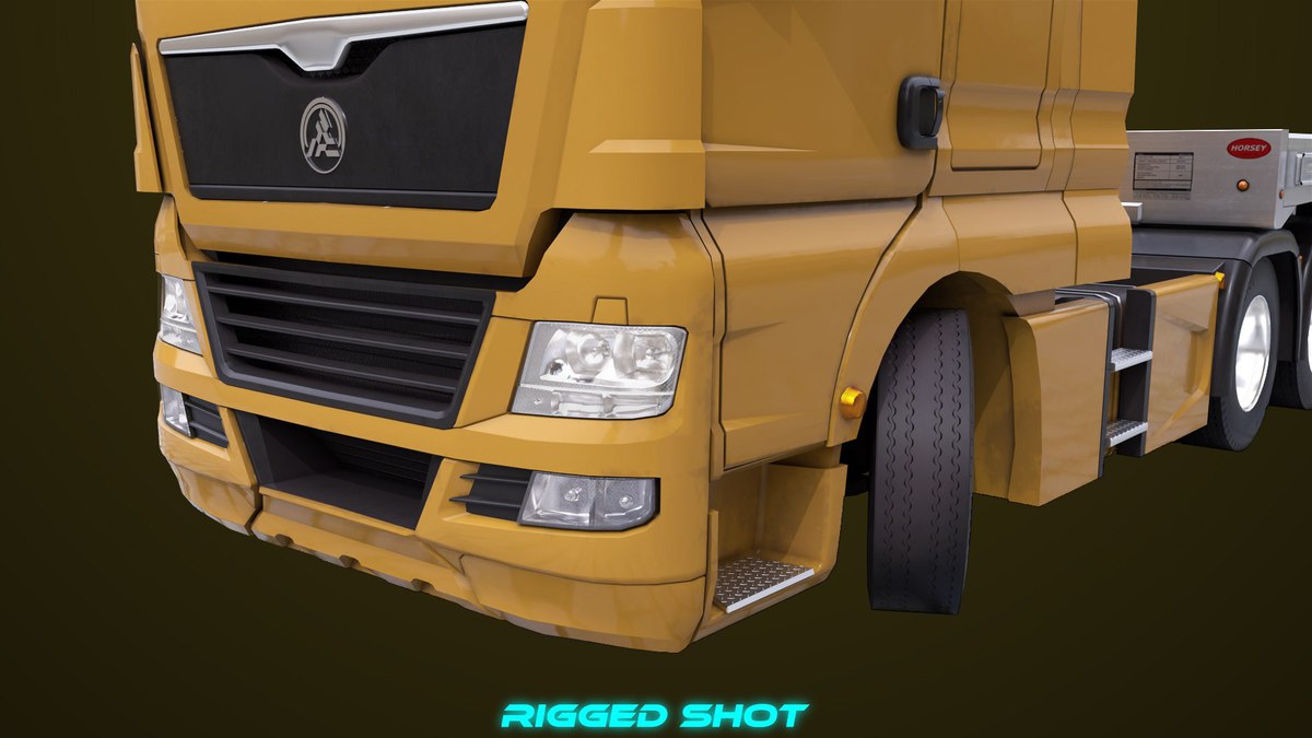 Heavy Truck 04 Flatbed Load Trailer URP HDRP Textures