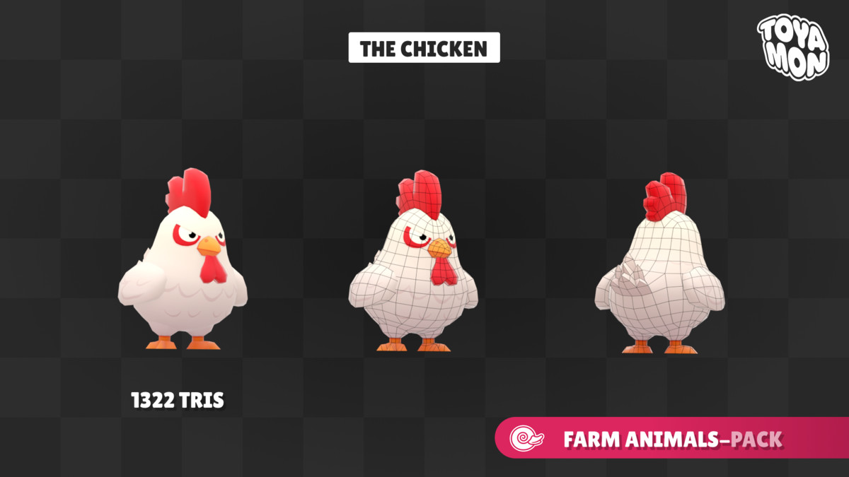 Stylized Farm Animals Pack - Low poly