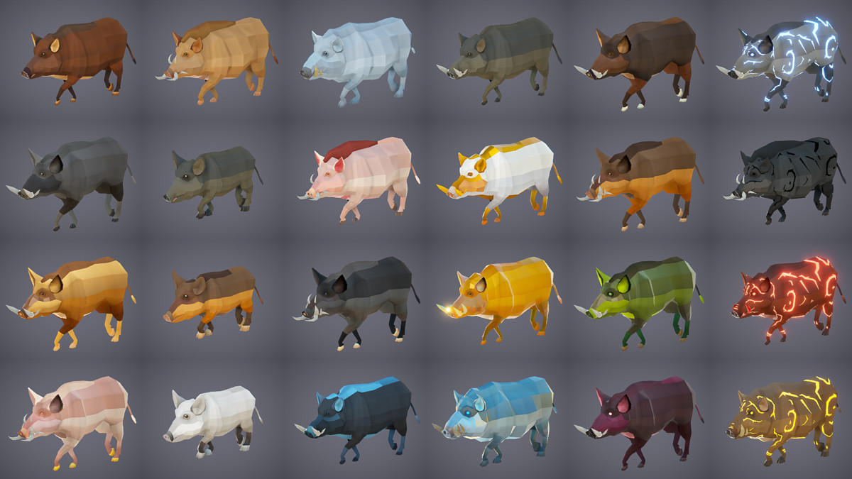 Poly Art: Boars