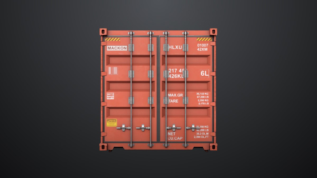 5 Cargo Container 20ft Single Mat URP HDRP Textures