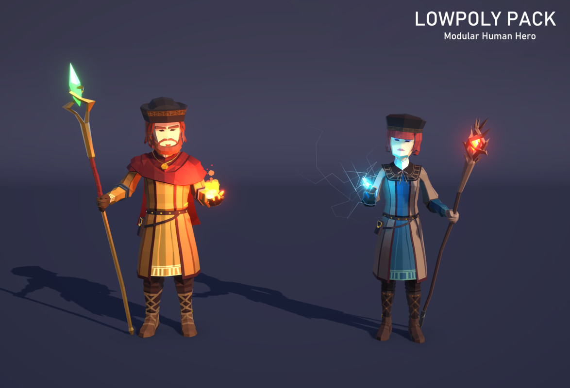 LowpolyPack_Modular Human Hero