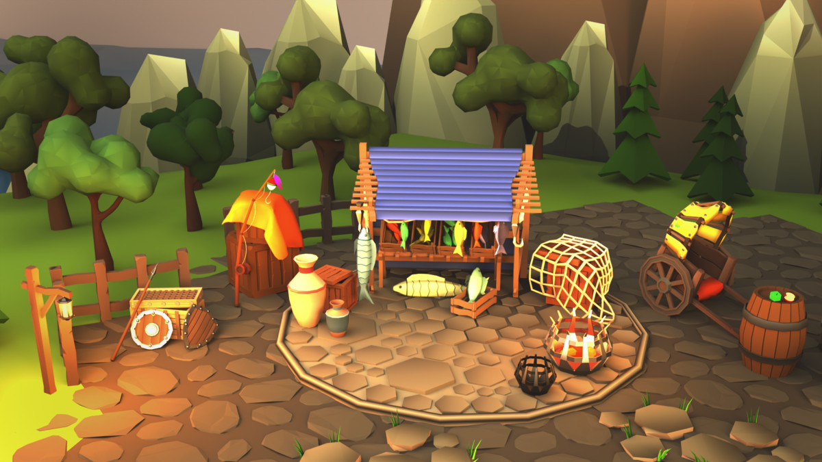 Low Poly 3D Medieval Town Assets