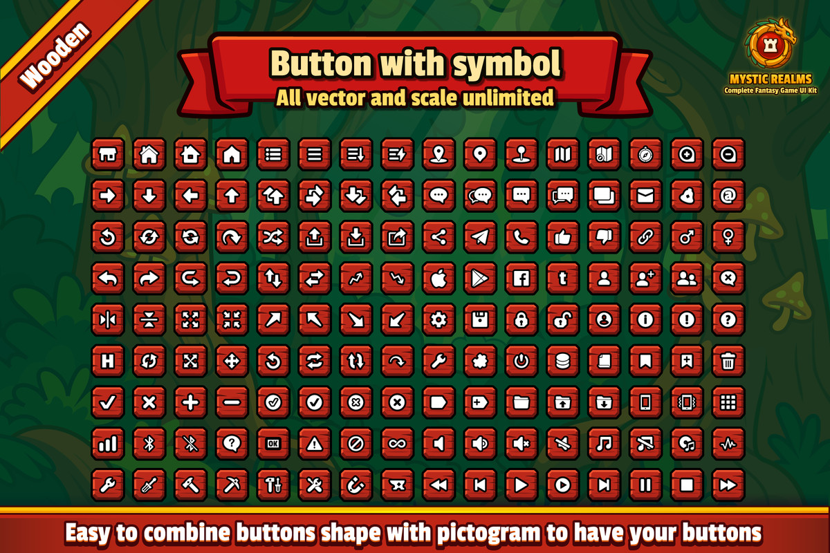 Mystic Realm - Wooden GUI Pack