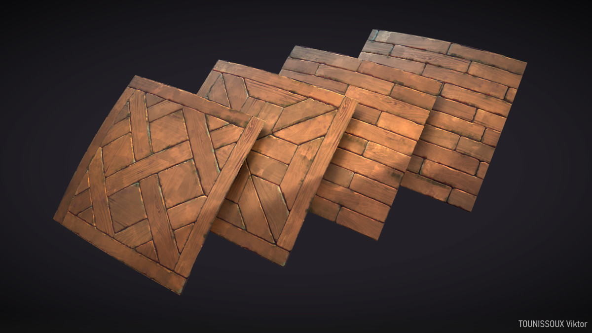 96 Stylized Woodplank Floor Texture Pack
