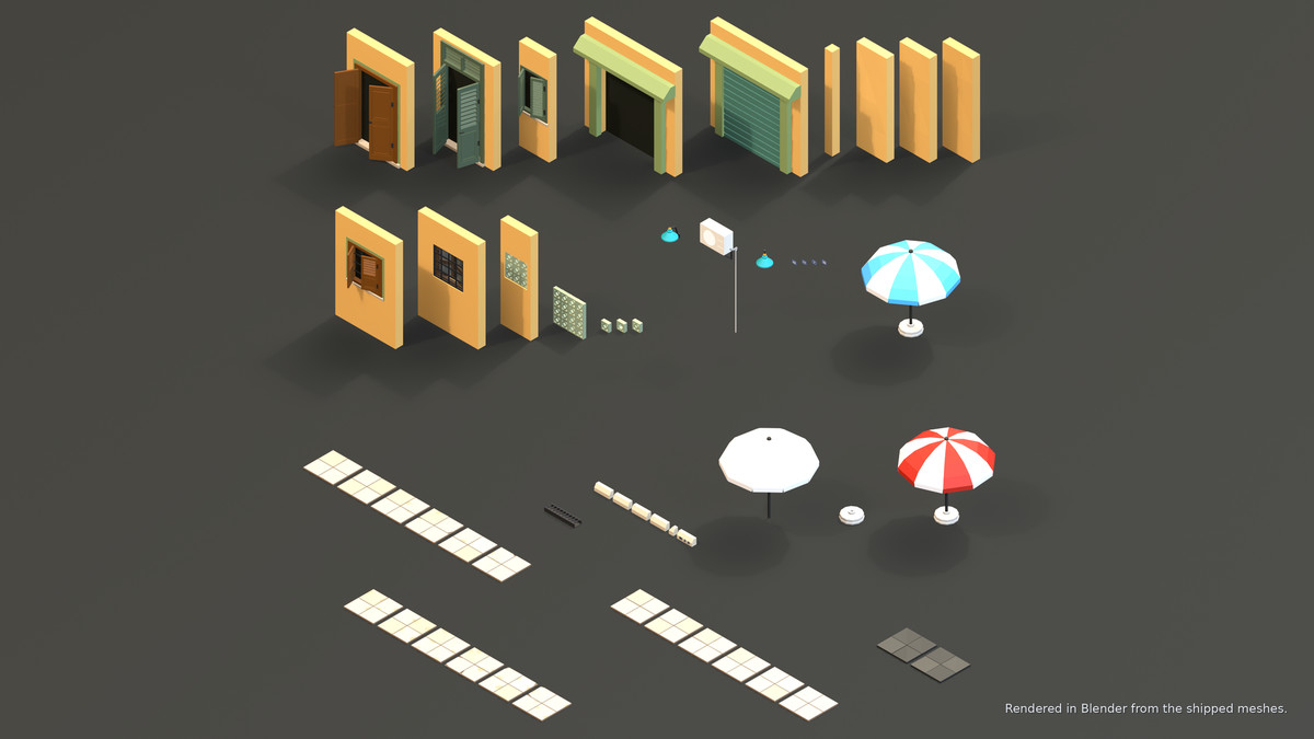 Asian Street Food Carts & Stalls: Low Poly Pack