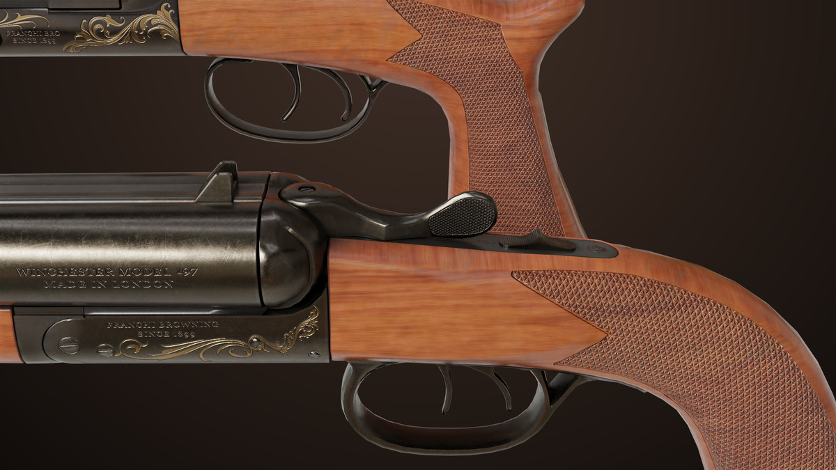 Small Medium Shotgun Black Single Mat URP HDRP Textures