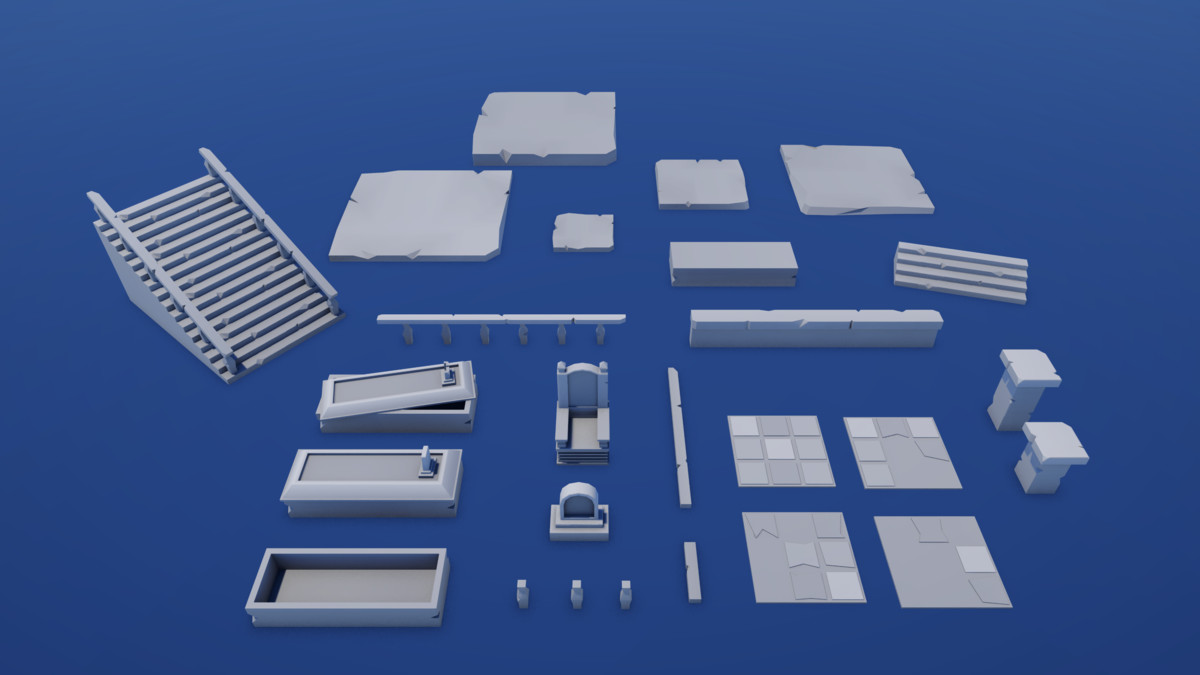 Modular Dungeon & Castle Pack – Stylized Low Poly
