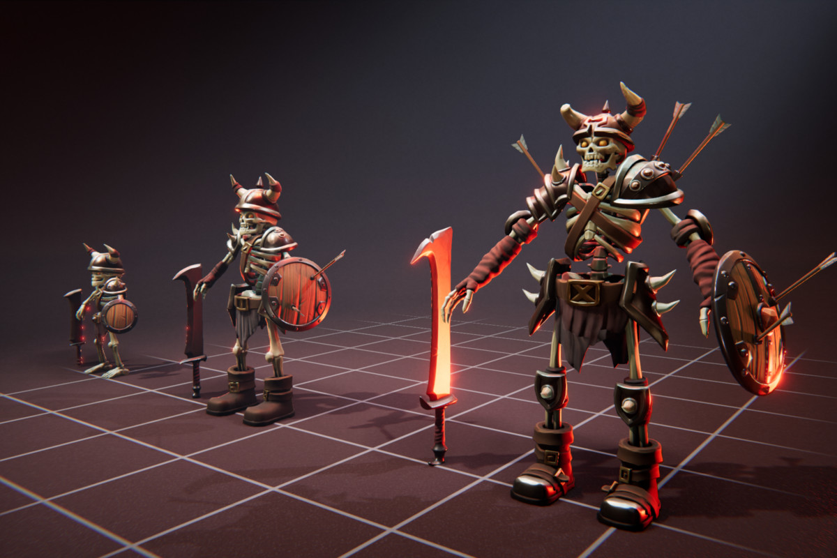 Warrior Skeleton - 3 Characters + Animations