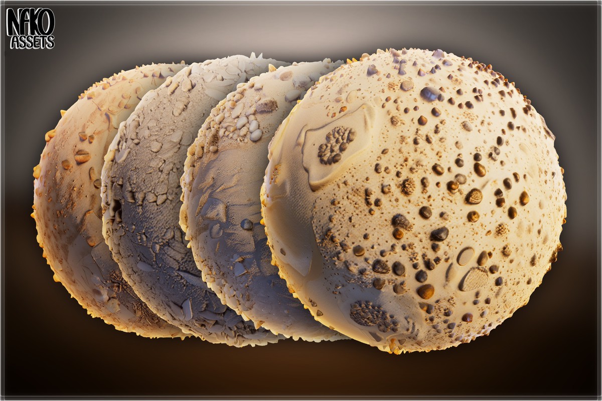 x110 4K Desert Materials PBR Textures for Ground, Sand, Rocks & Terrain