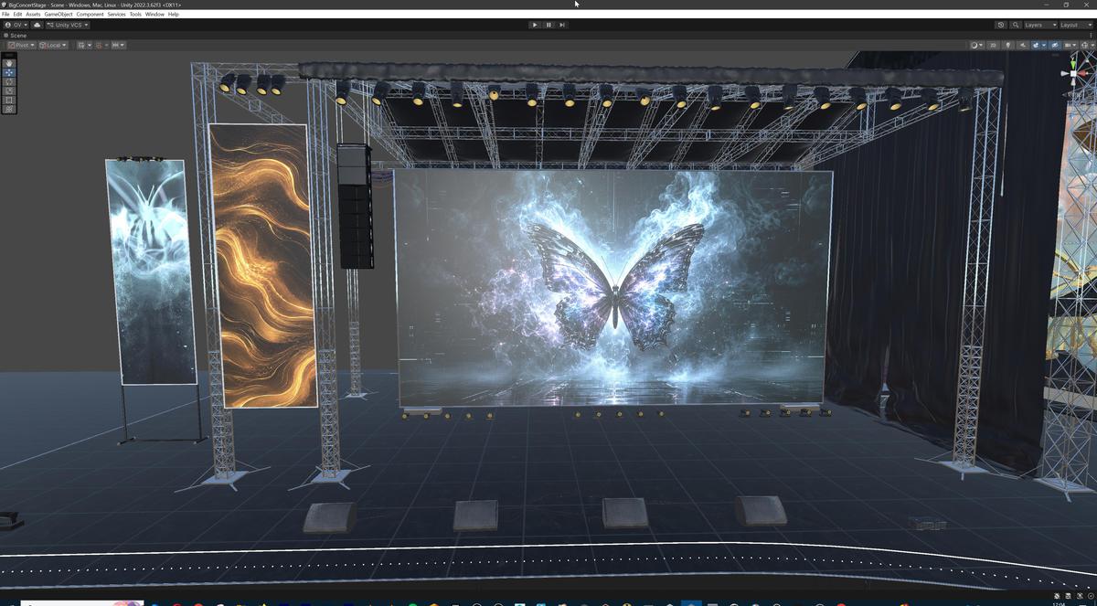 Big Butterfly Concert Arena Stage Venue Modular 3D Model