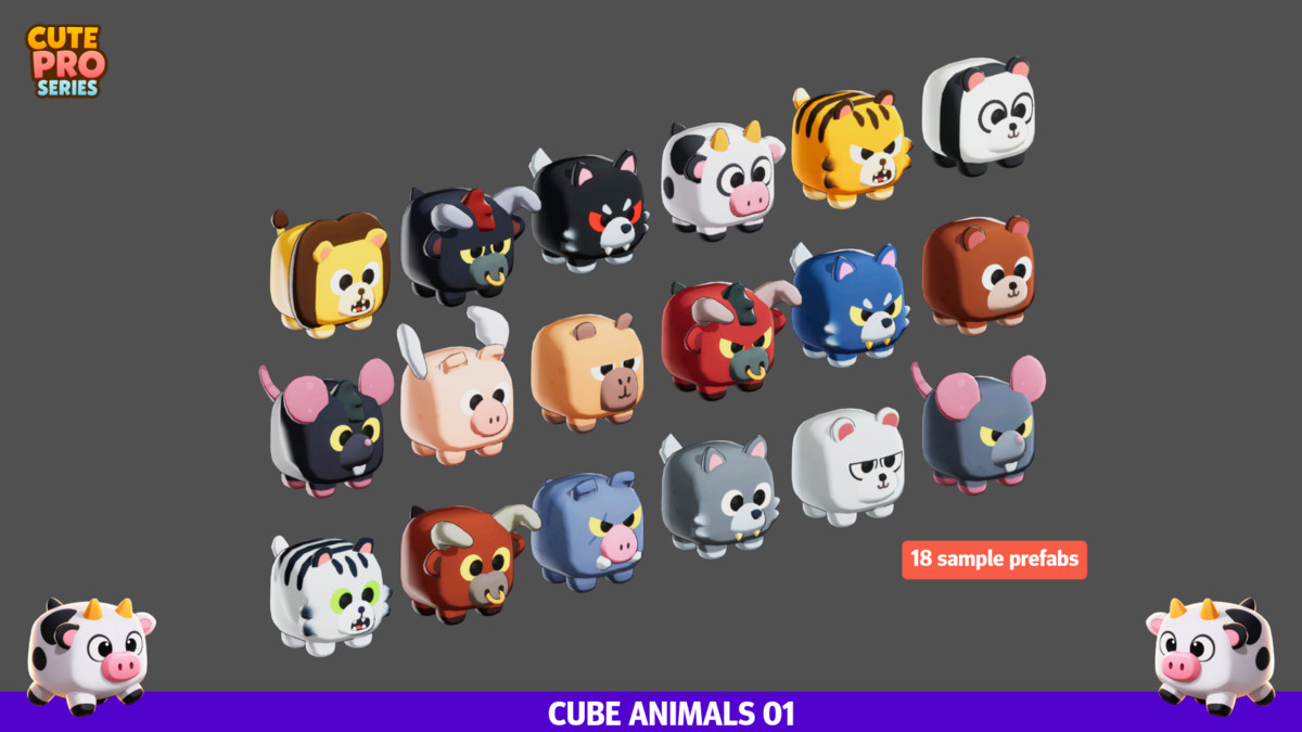 Cube Animals 01 Cute Pro Series