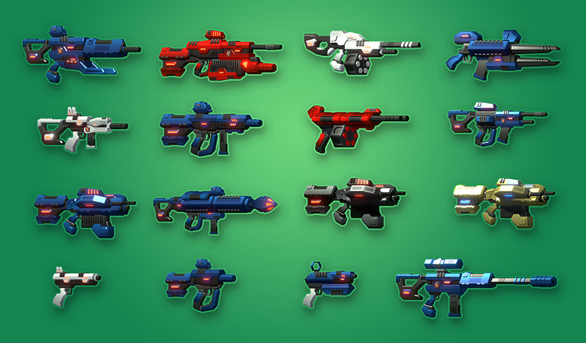 Low Poly Modular SciFi Weapons 3D, image 4