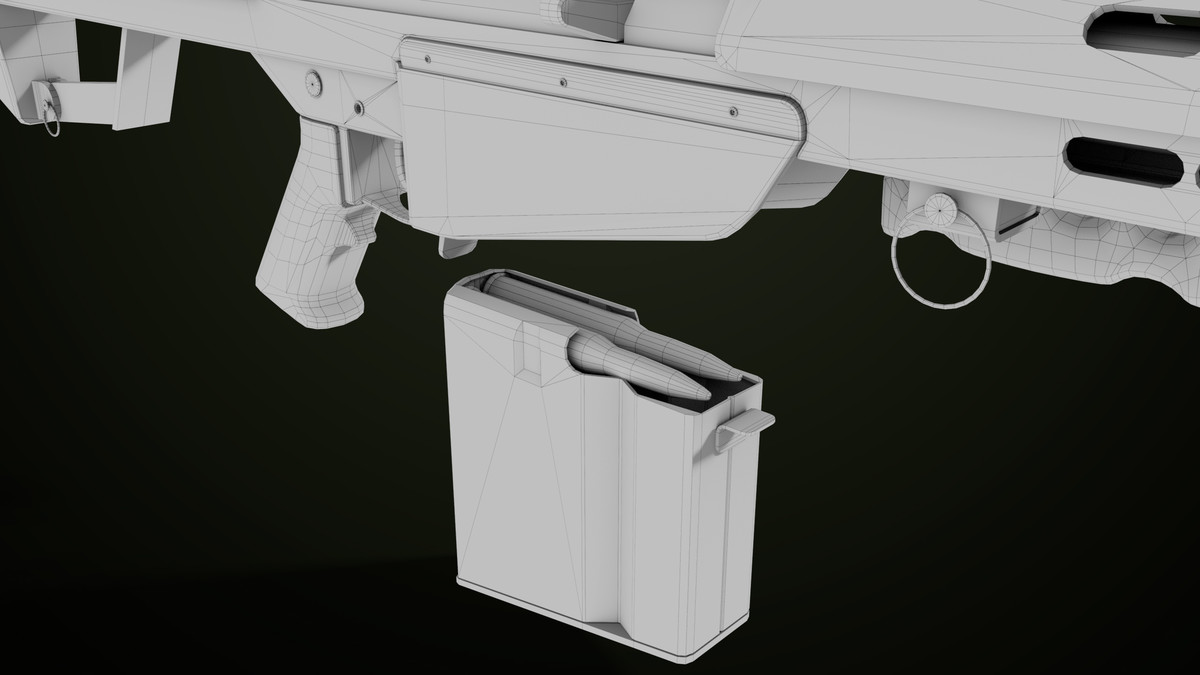 Sniper Rifle 02 Black and Sandal Single Map URP HDRP