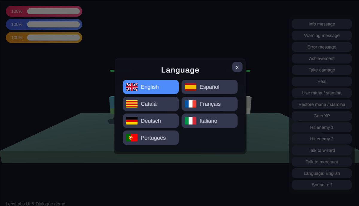 LensLabs UI & Dialogue