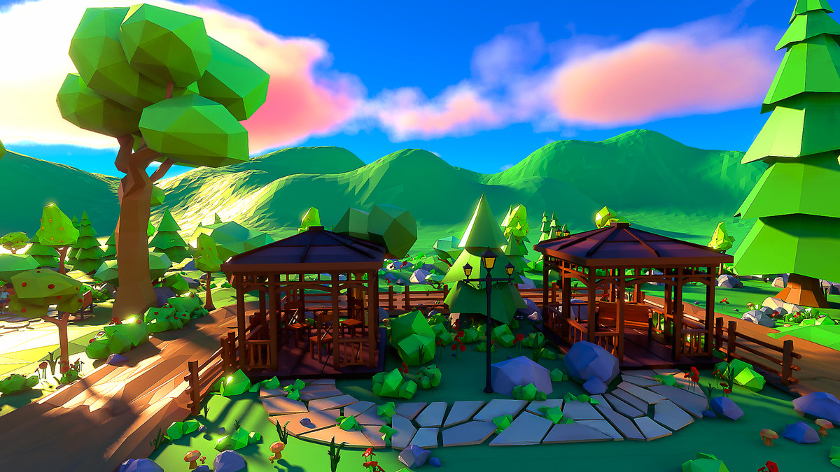 Low Poly Farm. HappyLifeville