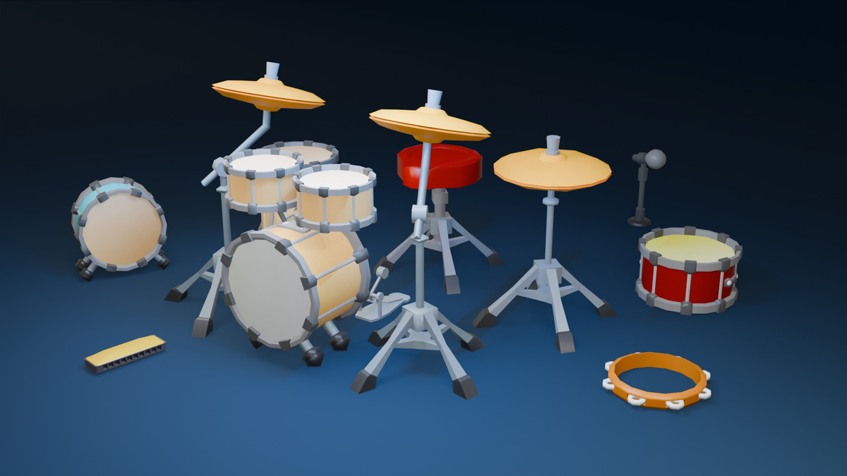 Musical Instruments Pack – Low-Poly 3D Models