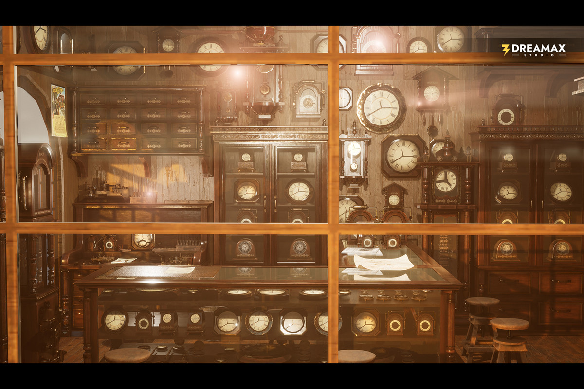 Victorian Clock Shop - Antique Clockmaker's Workshop Interior Vol. 1