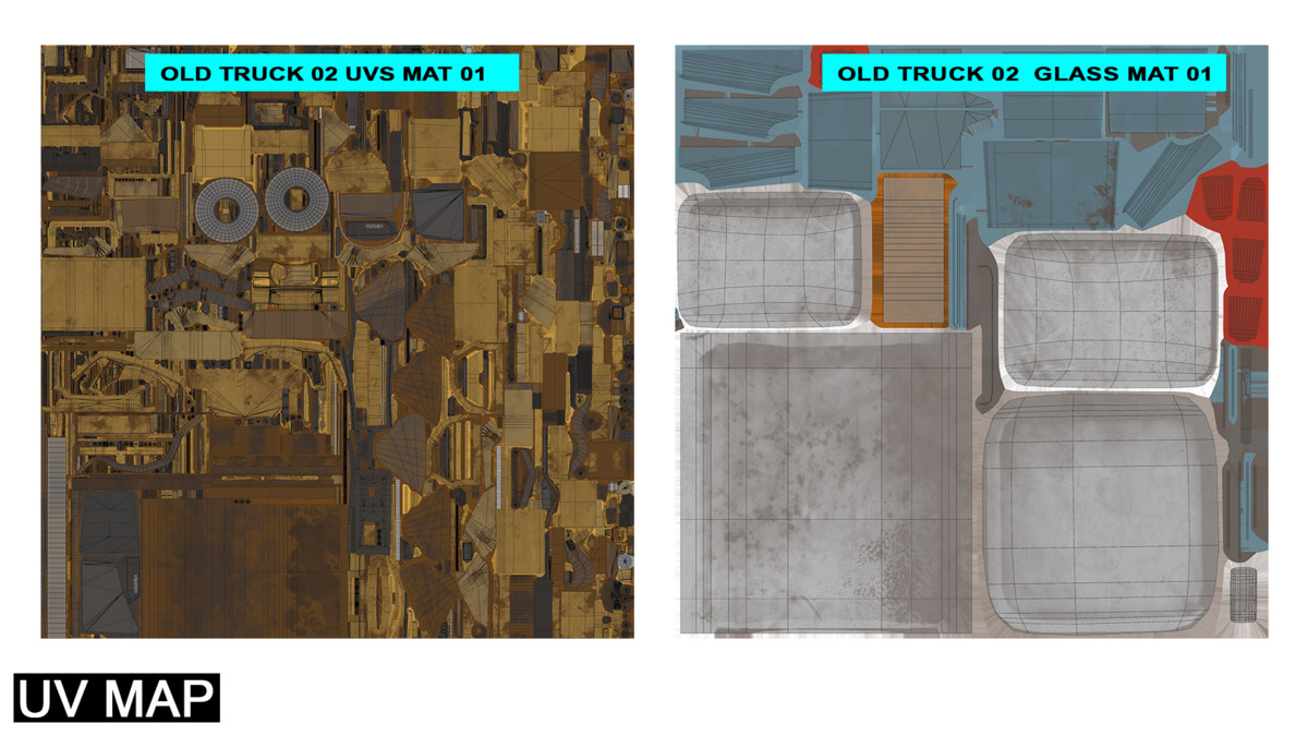Dirty Mining Truck 02 URP HDRP Textures