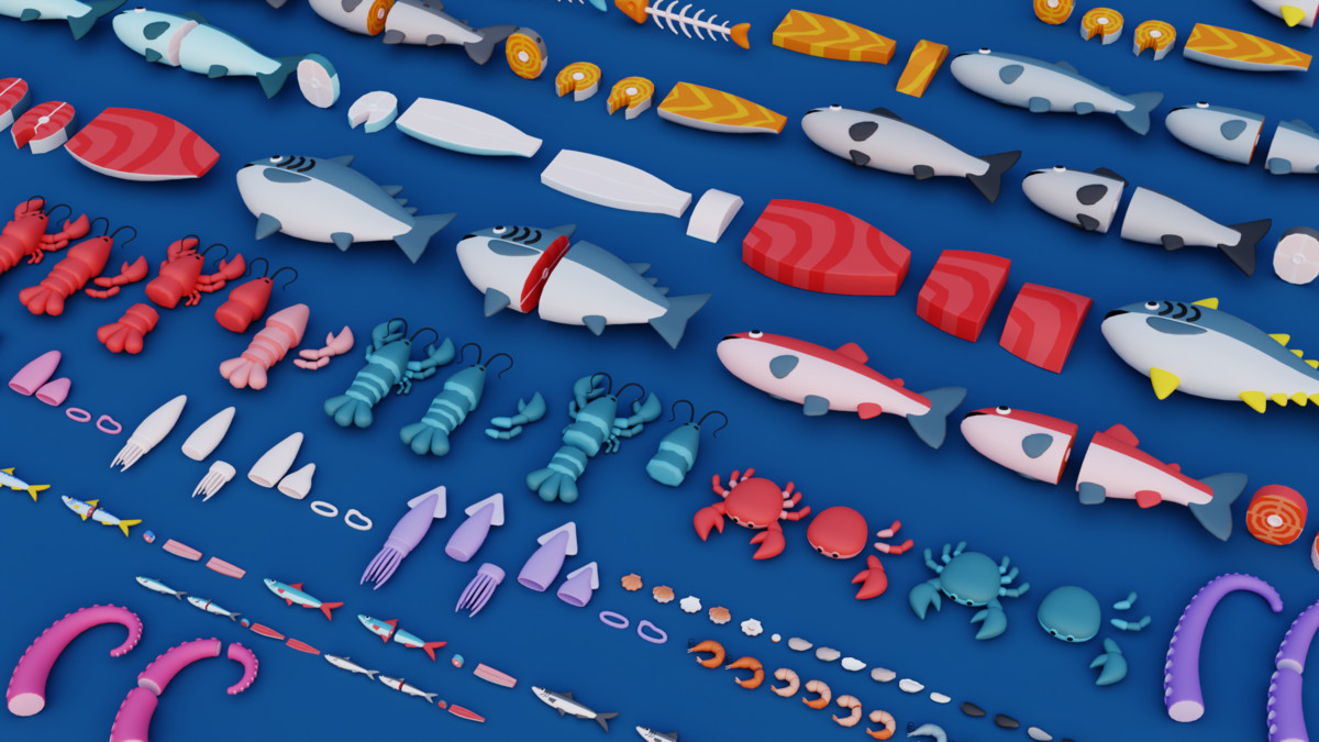 Cartoon Fish & Seafood Pack