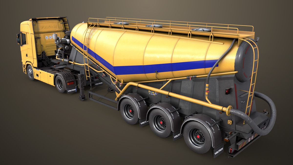 Chassis 06 Cement Trailer 01 Yellow