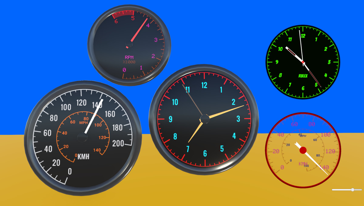 Gauges Speedometers Clocks