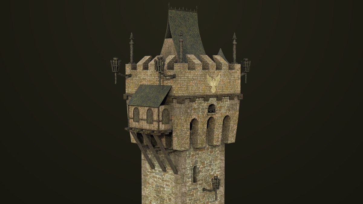 Old Castle Watch Tower 01 URP HDRP Textures