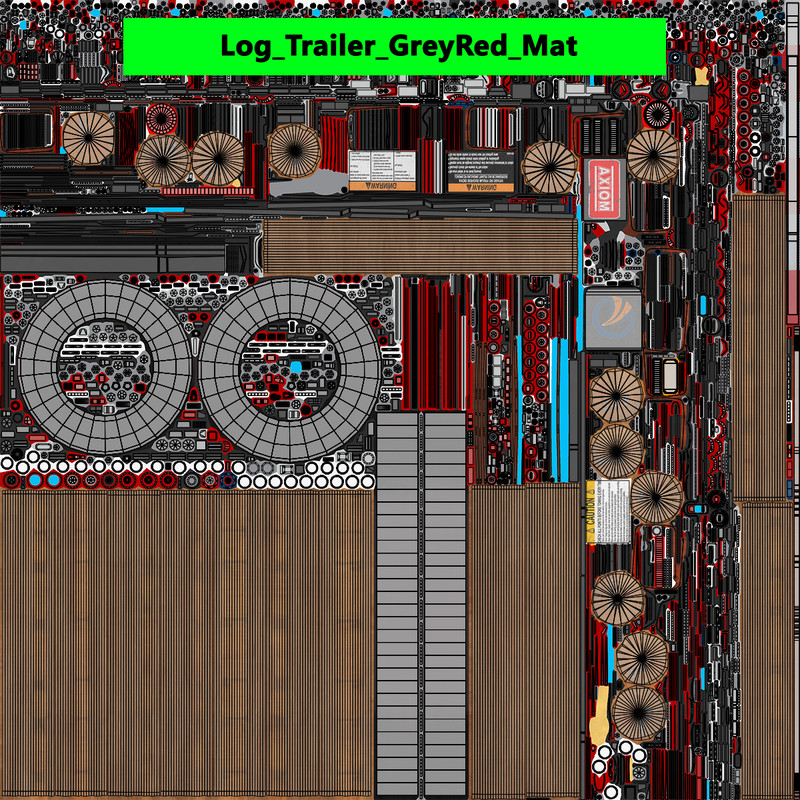 Truck 07 Log Trailer Collection URP HDRP Textures