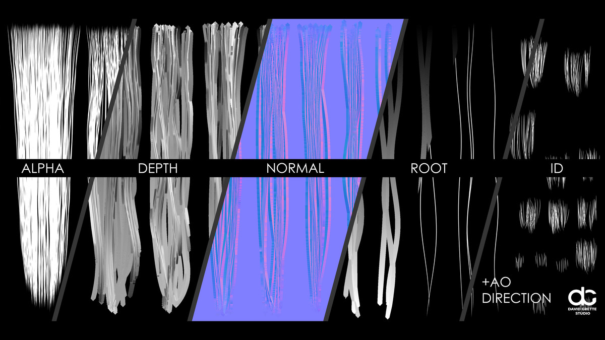 Realistic female hairstyles, pack #3 | Rigged hair, game-ready, low-poly
