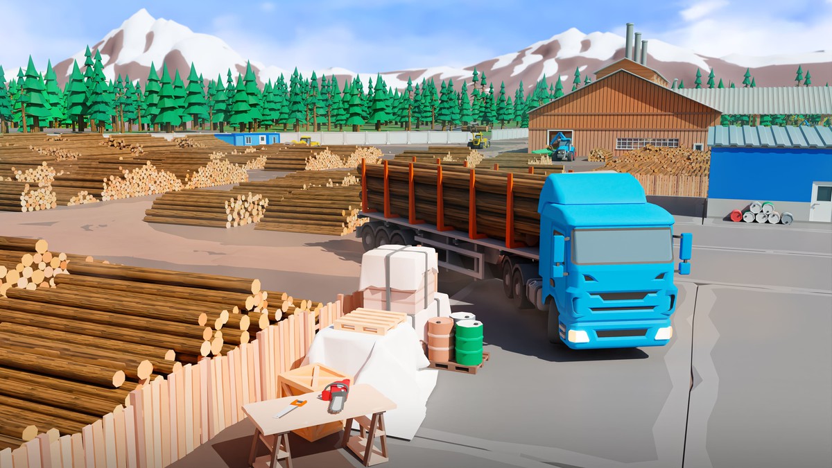 Logging Facility - Low Poly 3D Models Pack