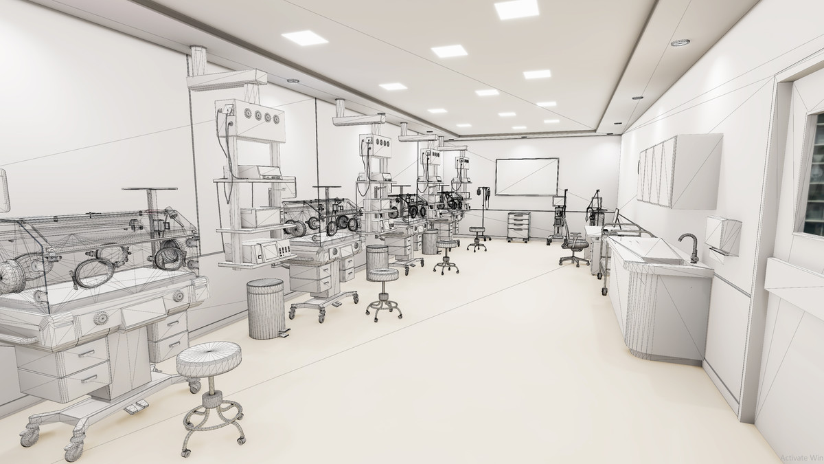 Hospital NICU Room Interior